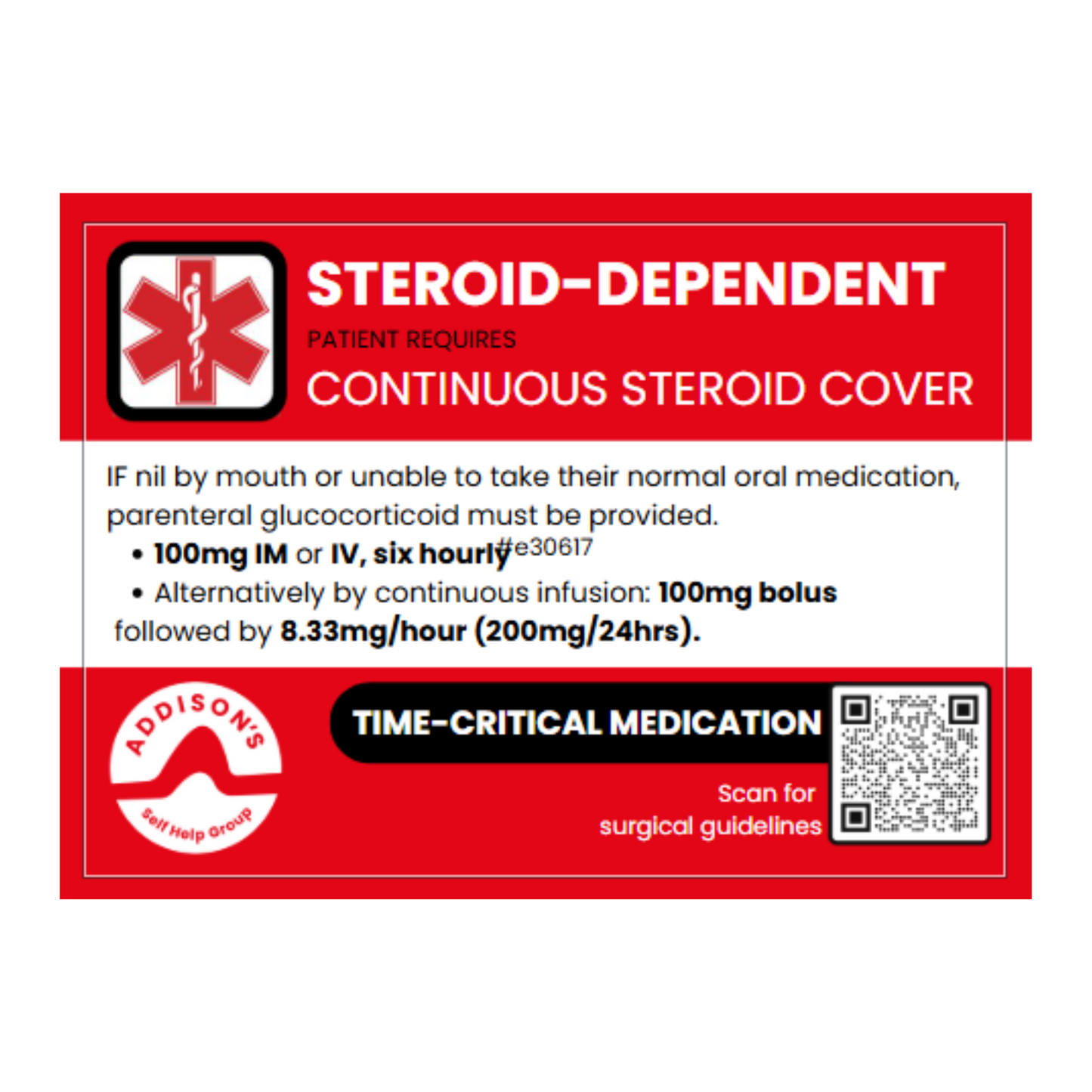 ADSHG drugs chart steroid alert stickers