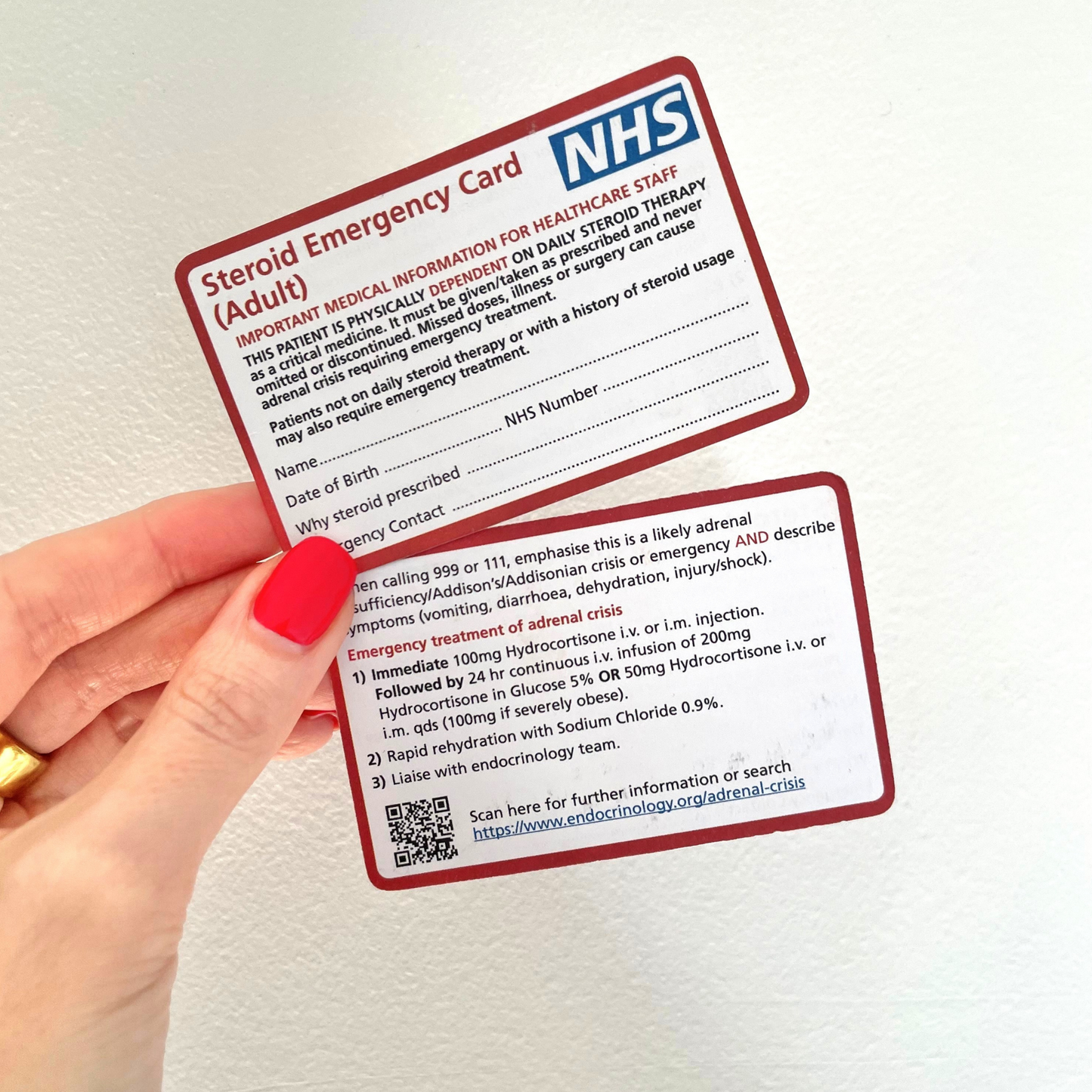 NHS Steroid Emergency Card