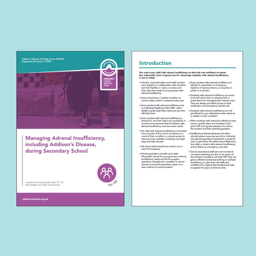Managing Adrenal Insufficiency, including Addison's Disease, during Secondary School