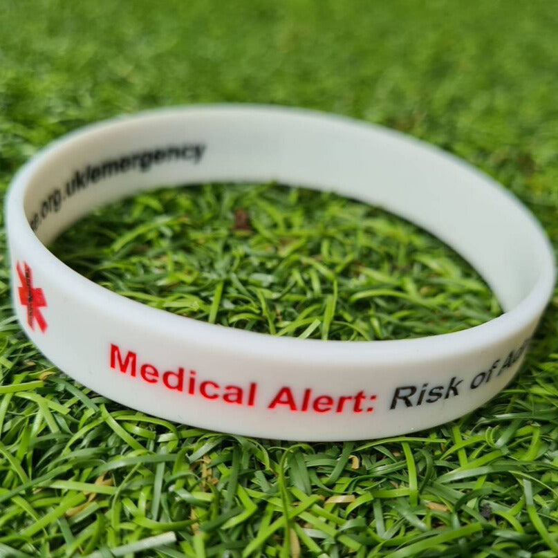 White Medical Alert Wristband - Risk of Adrenal Crisis