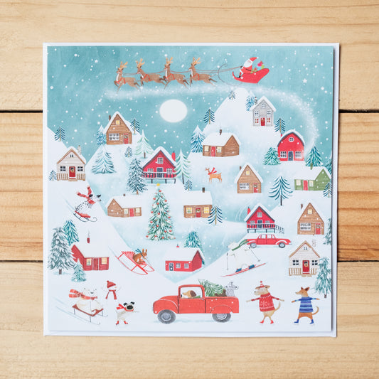 'Village Snow Fun' Charity Christmas Cards (Pack of 10)