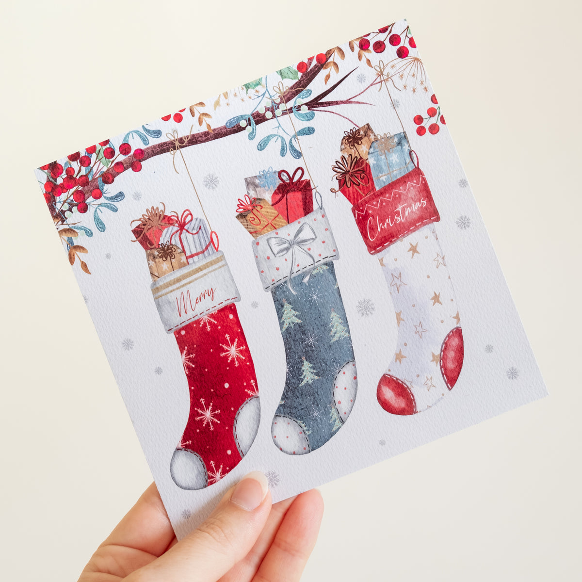 'Merry Christmas Stockings' Charity Christmas Cards (Pack of 10)