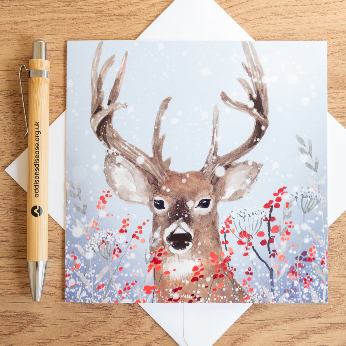 'Reindeer and Berries' Charity Christmas Cards (Pack of 10)