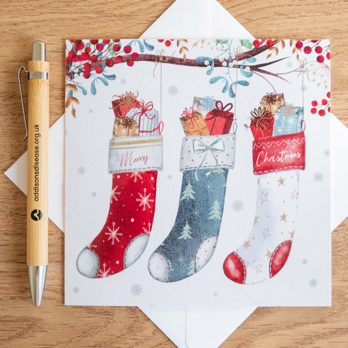 'Merry Christmas Stockings' Charity Christmas Cards (Pack of 10)