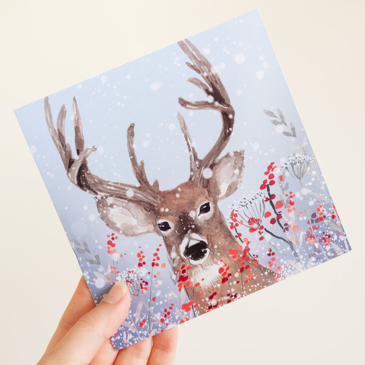'Reindeer and Berries' Charity Christmas Cards (Pack of 10)