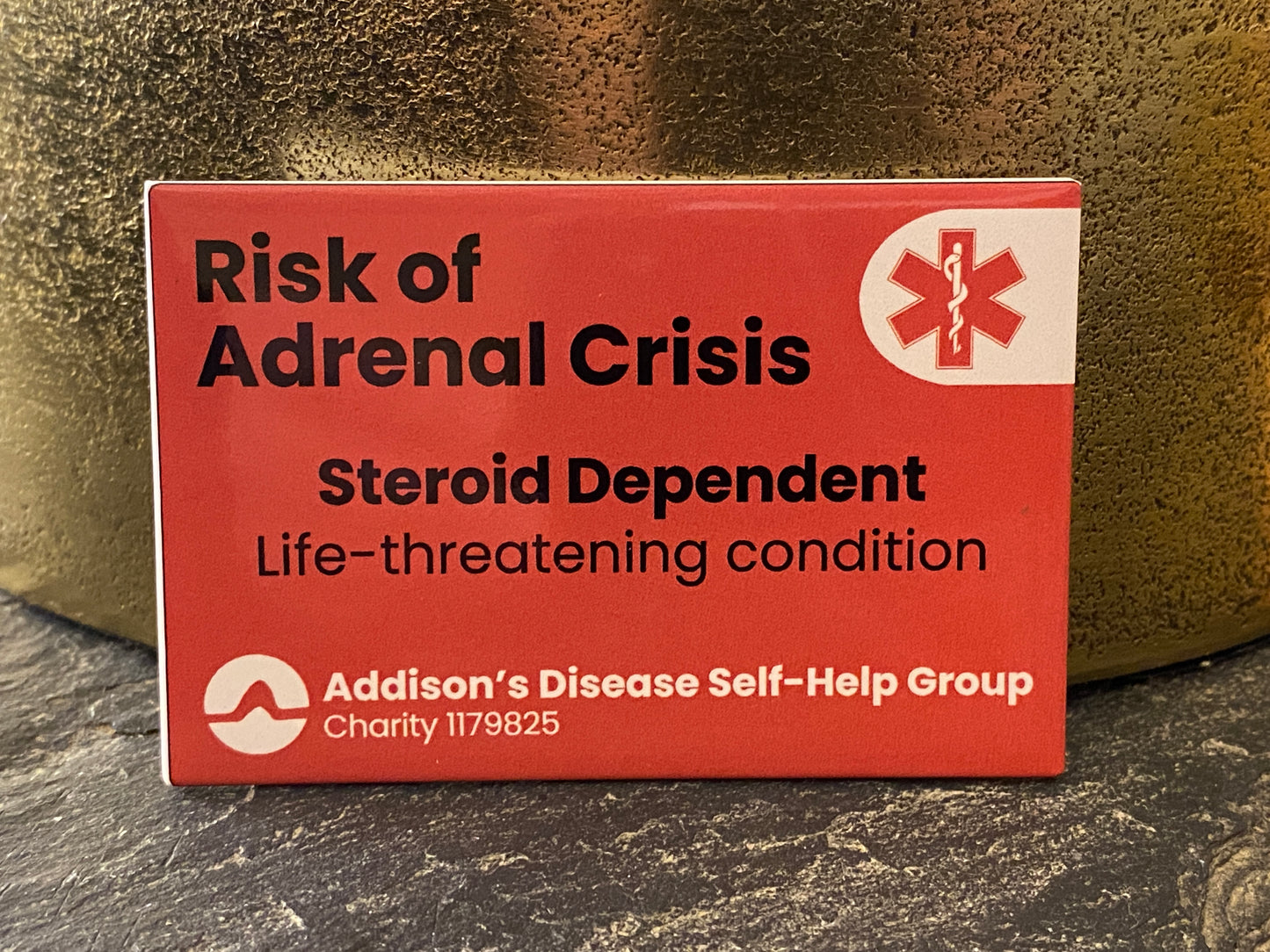 Medical Alert ADSHG Fridge Magnet - Risk of Adrenal Crisis