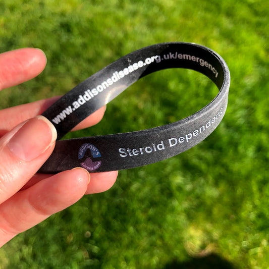 Black Medical Alert Wristband - Risk of Adrenal Crisis