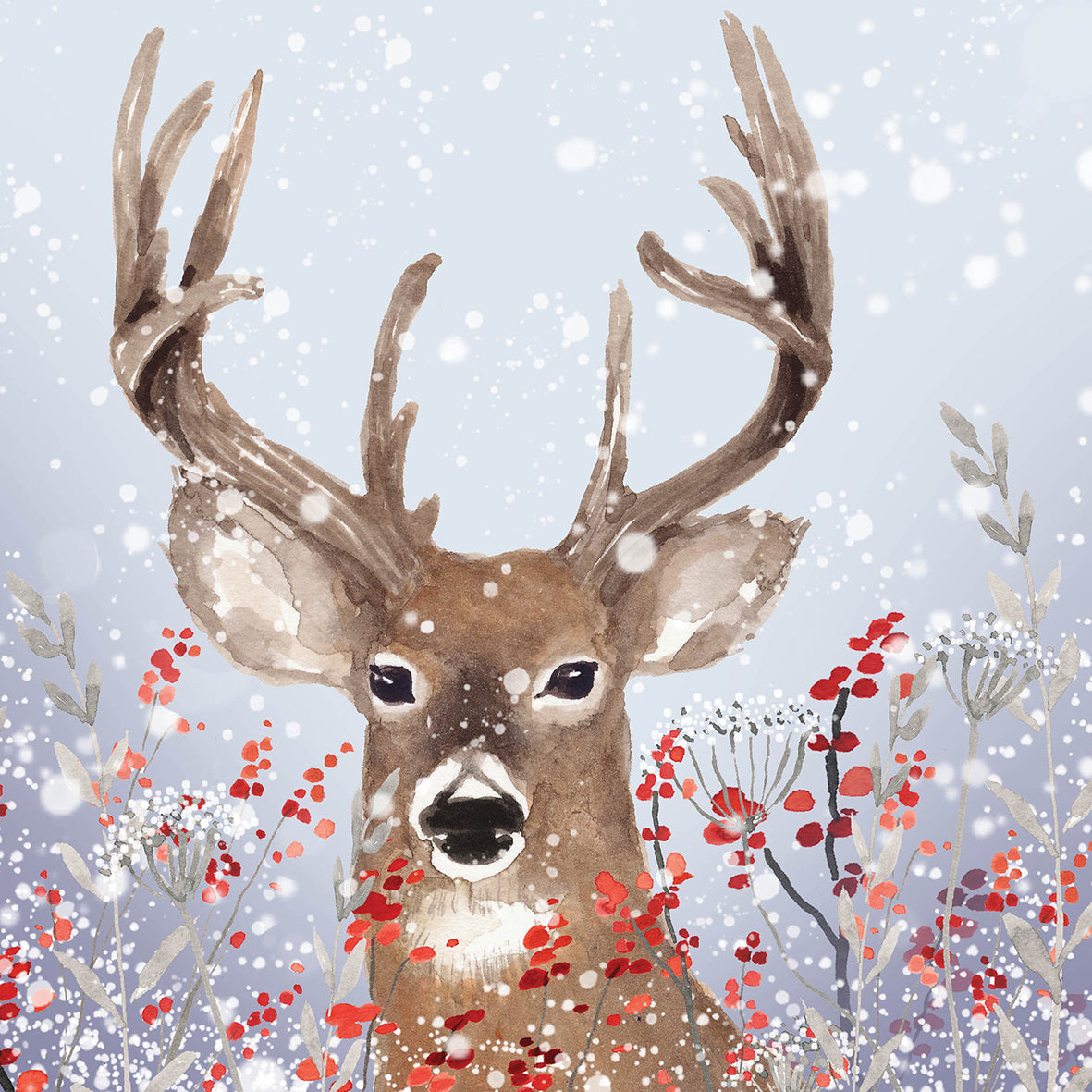 'Reindeer and Berries' Charity Christmas Cards (Pack of 10)