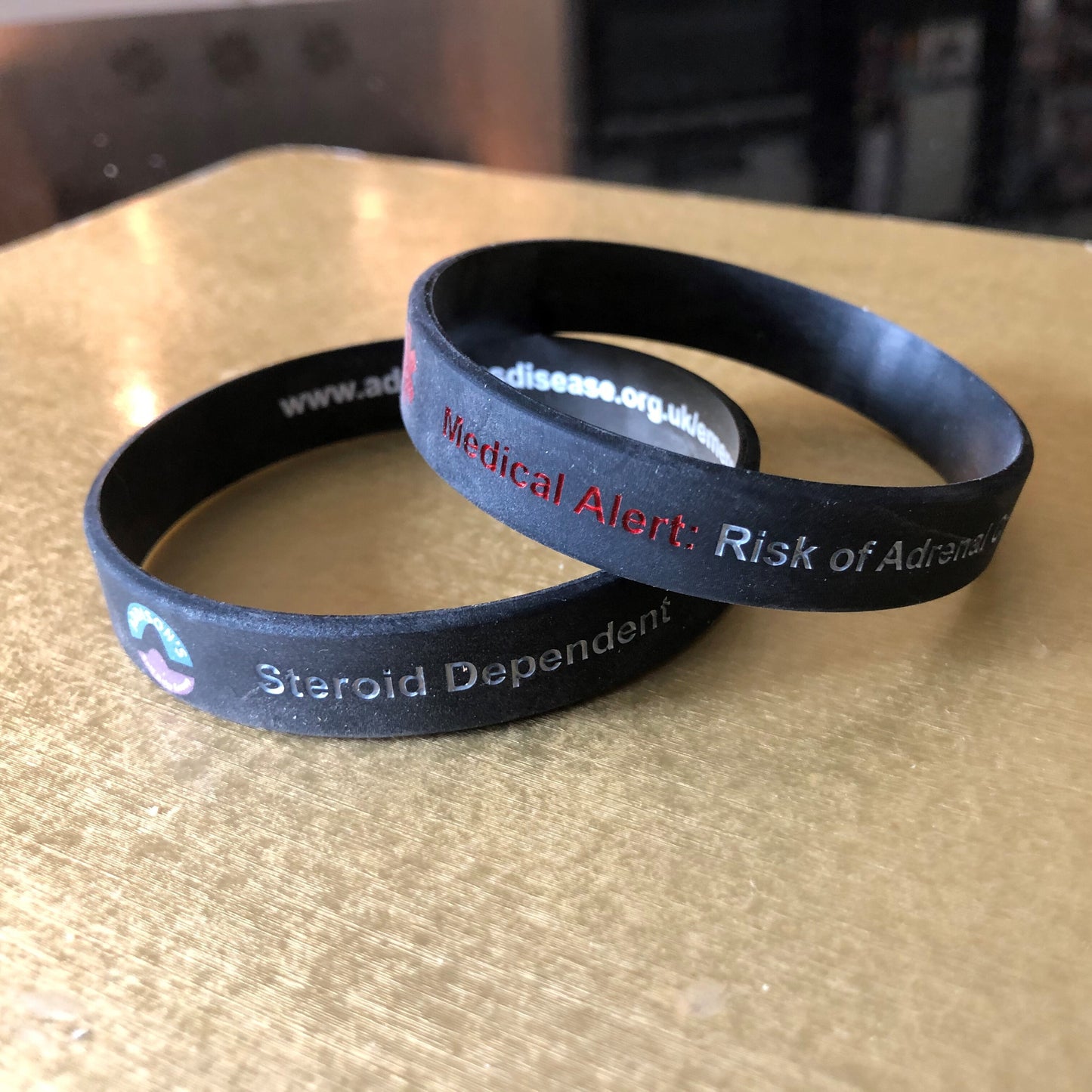 Black Medical Alert Wristband - Risk of Adrenal Crisis